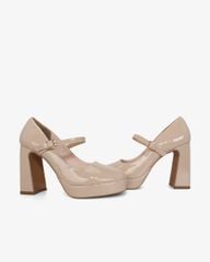 Giày Cao Gót Hạnh Dung Da Bóng Mũi Vuông HD0940AS