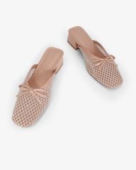 Dép Bít Mũi Hạnh Dung Lưới Nơ Mảnh HD0941AS