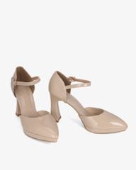 Giày Sandal Hạnh Dung Bít Mũi Da Bóng HD0945AS