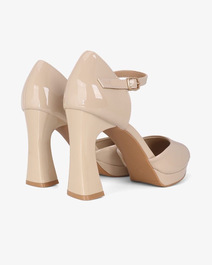 Giày Sandal Hạnh Dung Bít Mũi Da Bóng HD0945AS