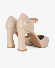 Giày Sandal Hạnh Dung Bít Mũi Da Bóng HD0945AS