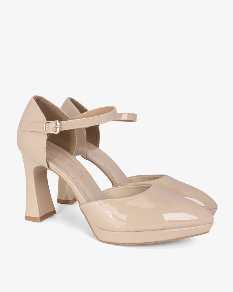 Giày Sandal Hạnh Dung Bít Mũi Da Bóng HD0945AS