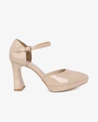 Giày Sandal Hạnh Dung Bít Mũi Da Bóng HD0945AS