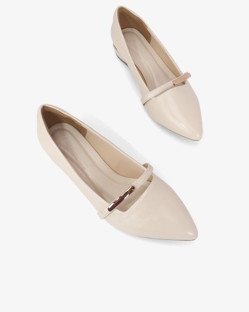 Giày Búp Bê Hạnh Dung Mũi Nhọn Khóa Ngang Nhỏ HD0946AS