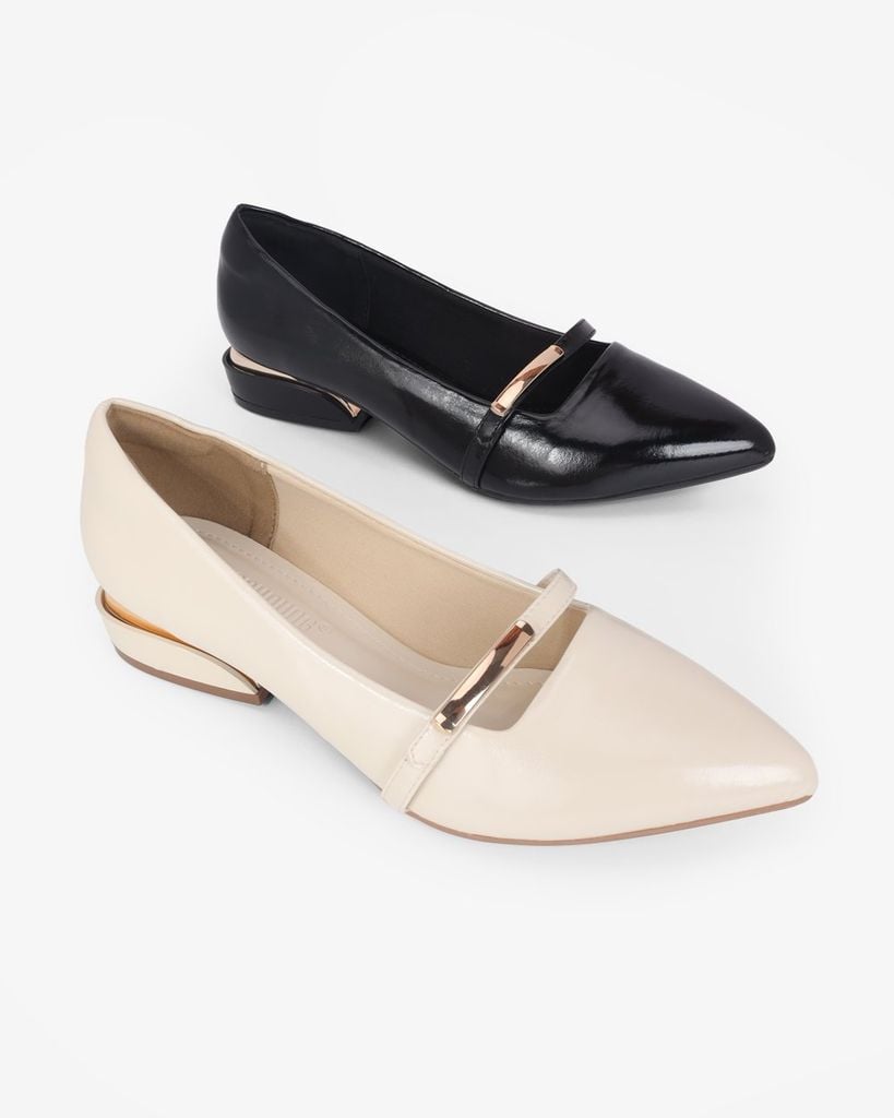 Giày Búp Bê Hạnh Dung Mũi Nhọn Khóa Ngang Nhỏ HD0946AS