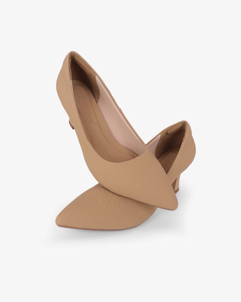 Giày Cao Gót Hạnh Dung Si Nhăn HD0948AS