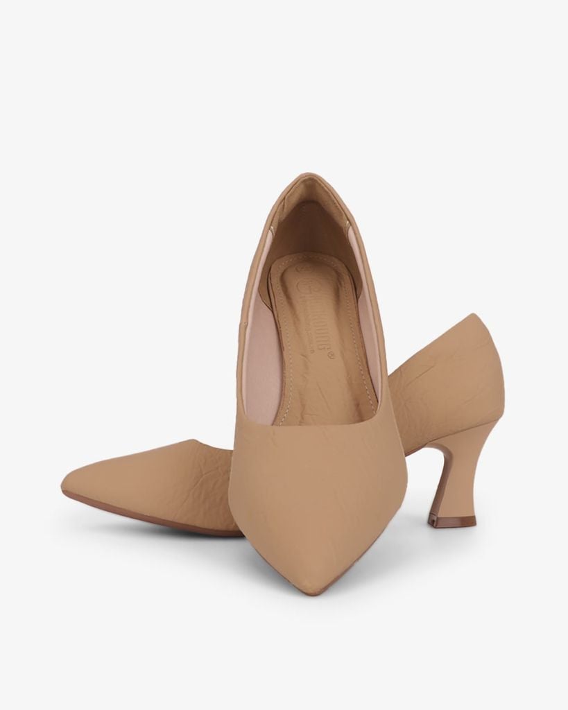 Giày Cao Gót Hạnh Dung Si Nhăn HD0948AS