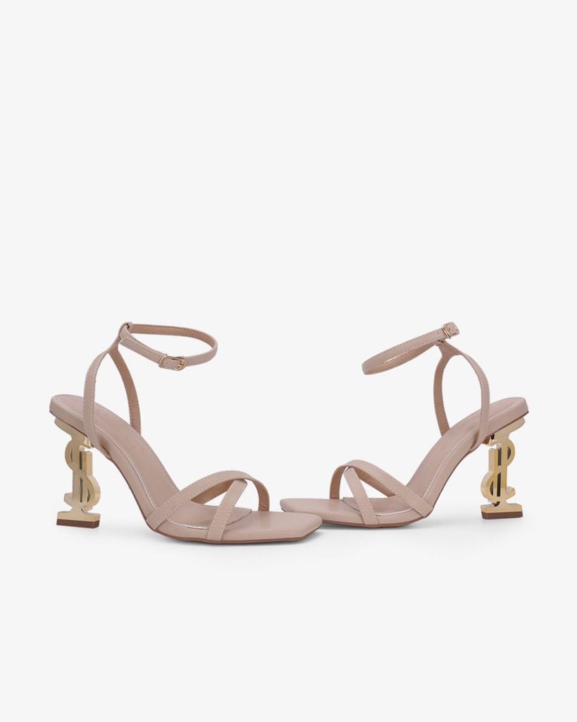 Sandal Hạnh Dung Cao Gót Quai Chéo Mảnh Đế Cách Điệu HD0953AS