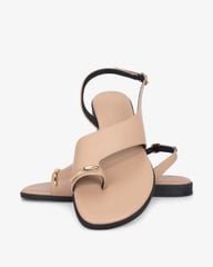 Sandal Xẹp Hạnh Dung Xỏ Ngón Khóa Vàng HD1074BN