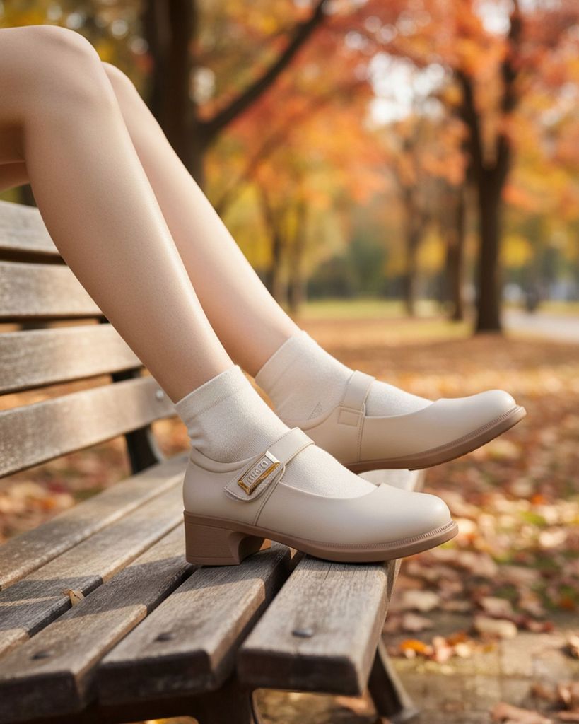 Giày Cao Gót Hạnh Dung Mũi Tròn Quai Dán HD11104AV