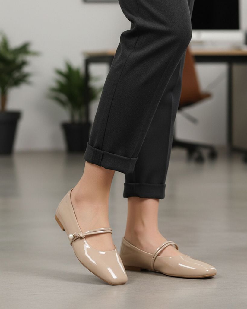 Giày Búp Bê Hạnh Dung Quai Đôi Mảnh HD11105AV