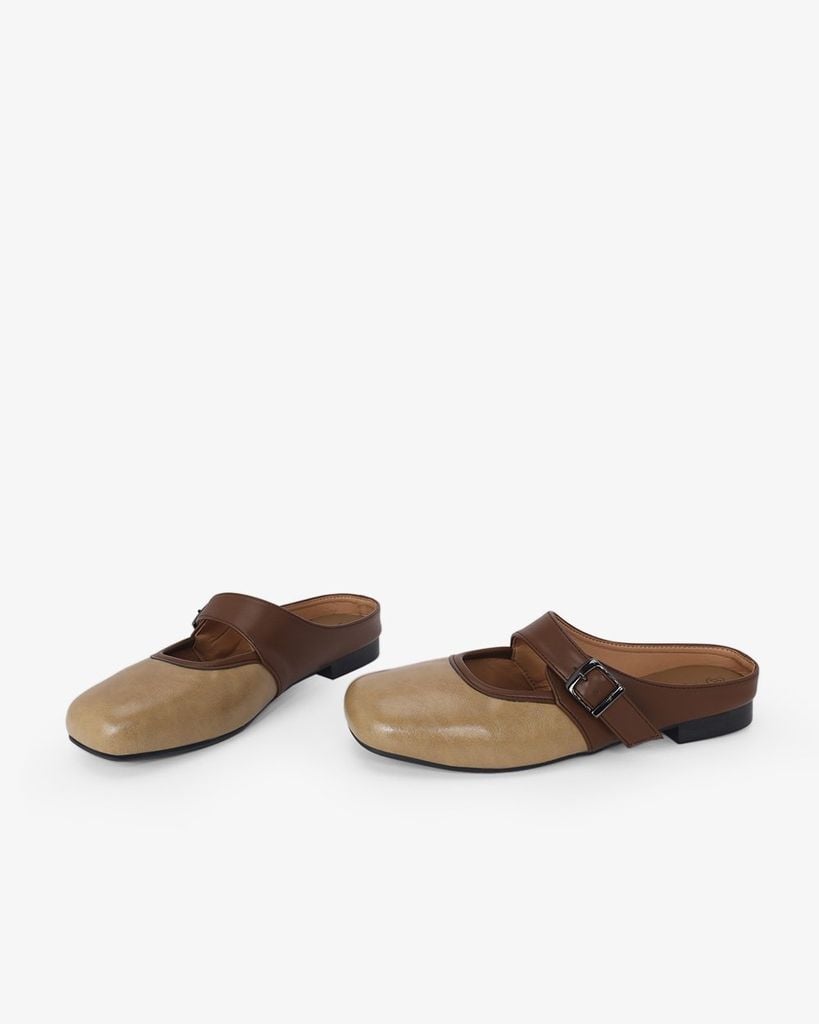 Dép Bít Mũi Hạnh Dung Khóa Nâu HD11114AV