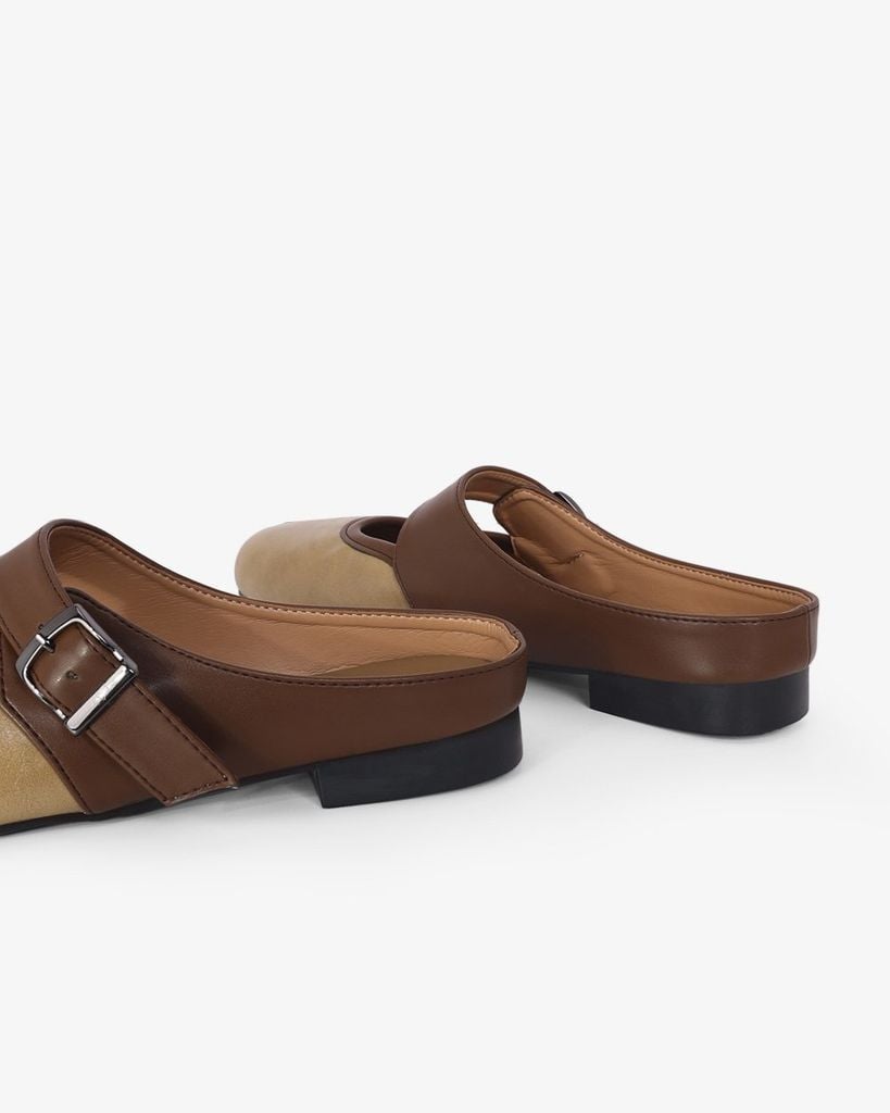 Dép Bít Mũi Hạnh Dung Khóa Nâu HD11114AV