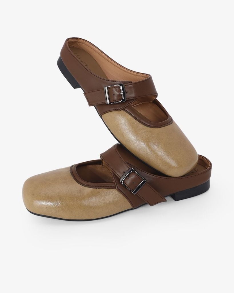 Dép Bít Mũi Hạnh Dung Khóa Nâu HD11114AV