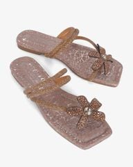 Dép Xẹp Hạnh Dung Quai Xỏ Ngón Hoa Xoàn HD11121AV