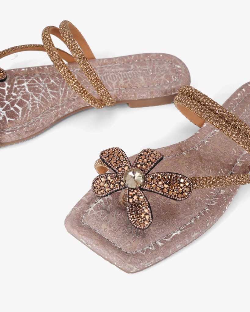 Dép Xẹp Hạnh Dung Quai Xỏ Ngón Hoa Xoàn HD11121AV