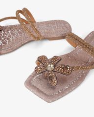 Dép Xẹp Hạnh Dung Quai Xỏ Ngón Hoa Xoàn HD11121AV