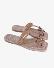 Dép Xẹp Hạnh Dung Quai Xỏ Ngón Hoa Xoàn HD11121AV