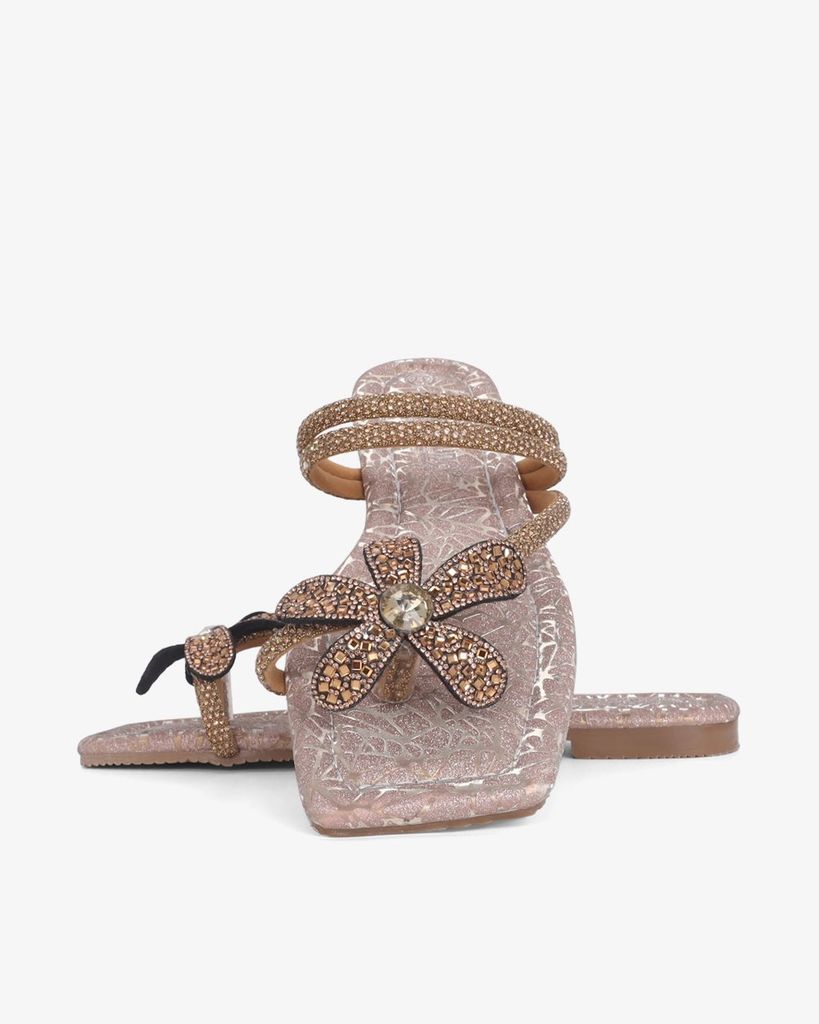 Dép Xẹp Hạnh Dung Quai Xỏ Ngón Hoa Xoàn HD11121AV