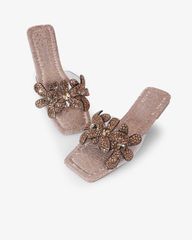 Dép Xẹp Hạnh Dung Quai Hoa Trong Suốt HD11122AV