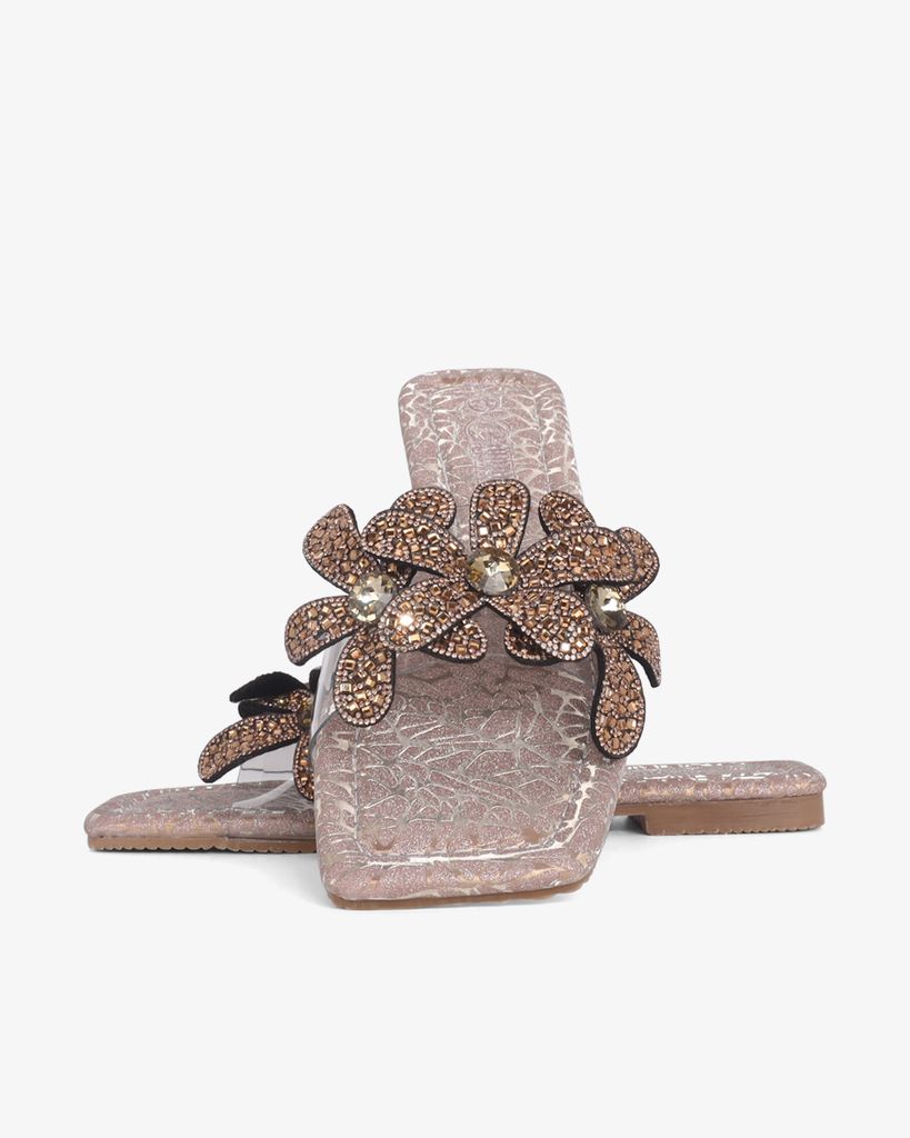 Dép Xẹp Hạnh Dung Quai Hoa Trong Suốt HD11122AV