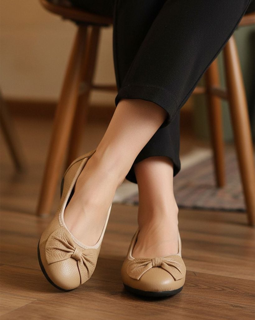 Giày Búp Bê Hạnh Dung Bản Nơ To HD11128AV