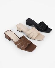 Dép Cao Gót Hạnh Dung Ba Quai Đắp Ngang HD11129AV