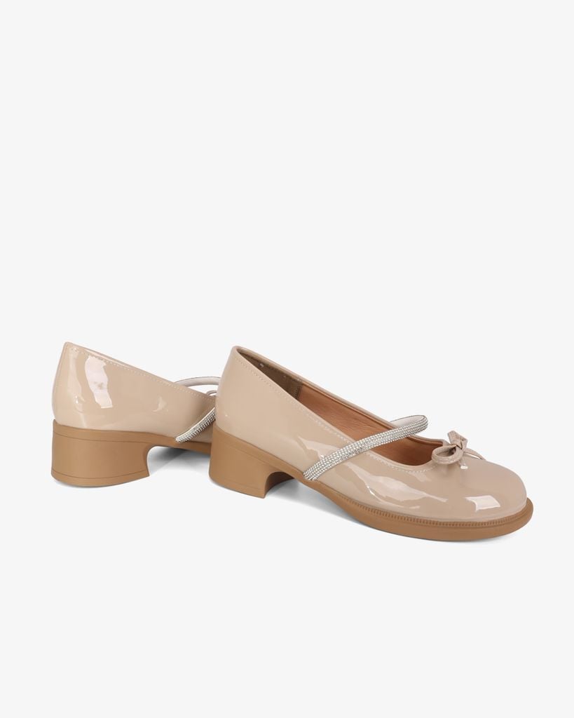 Giày Cao Gót Hạnh Dung Nơ Mảnh Quai Xoàn HD11133AV