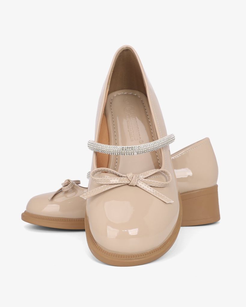 Giày Cao Gót Hạnh Dung Nơ Mảnh Quai Xoàn HD11133AV