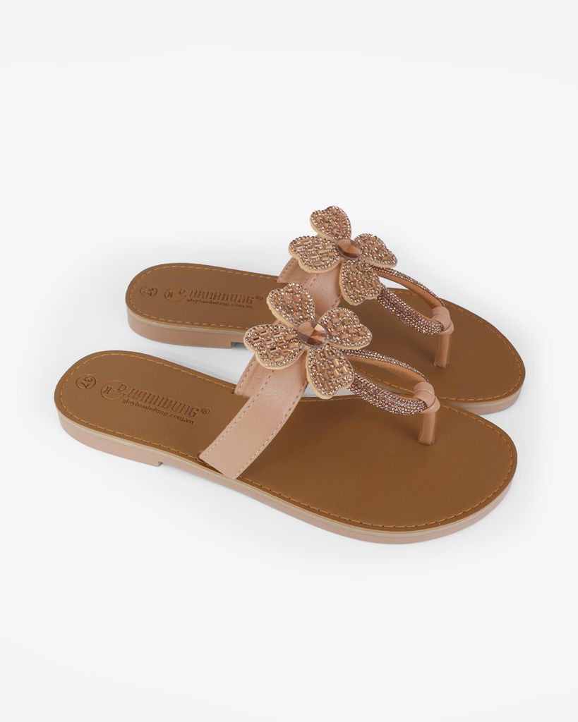 Dép Xẹp Hạnh Dung Quai Kẹp Hoa Xoàn HD11136AV