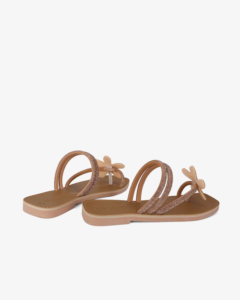 Dép Xẹp Hạnh Dung Quai Kẹp Xoàn Hoa HD11137AV