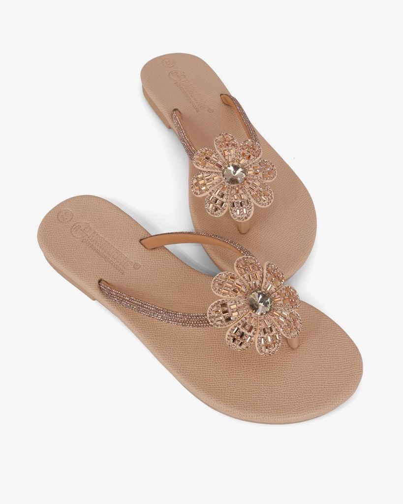 Dép Xẹp Hạnh Dung Quai Kẹp Hoa Xoàn HD11138AV