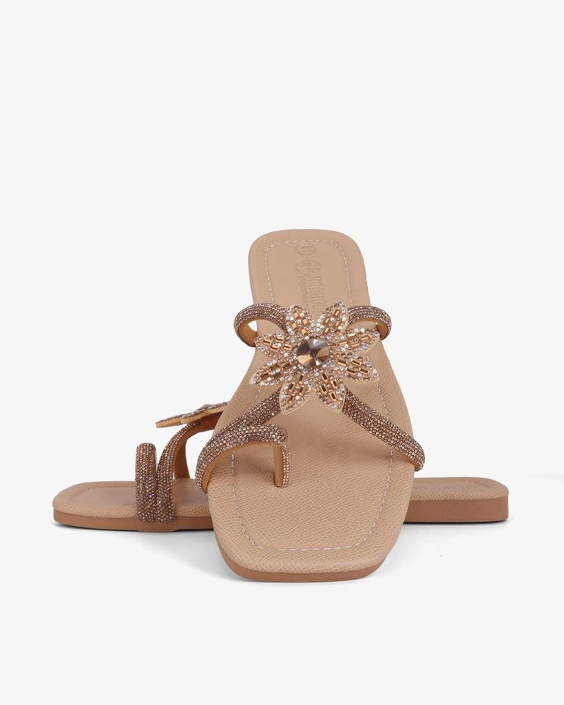 Dép Xẹp Hạnh Dung Quai Kẹp Hoa Xoàn Xoắn HD11139AV