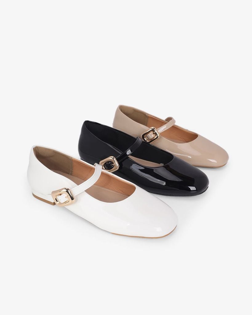 Giày Búp Bê Hạnh Dung Si Bóng HD11143AV