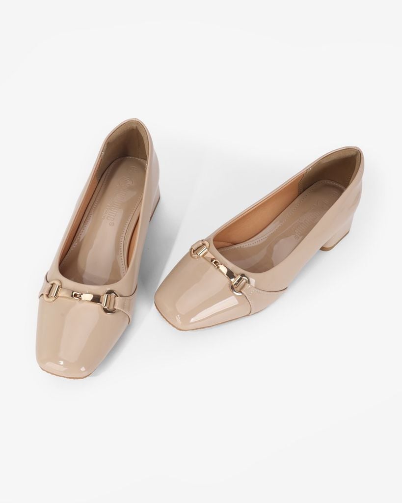 Giày Cao Gót Hạnh Dung Mũi Vuông Khóa Xích HD11144AV