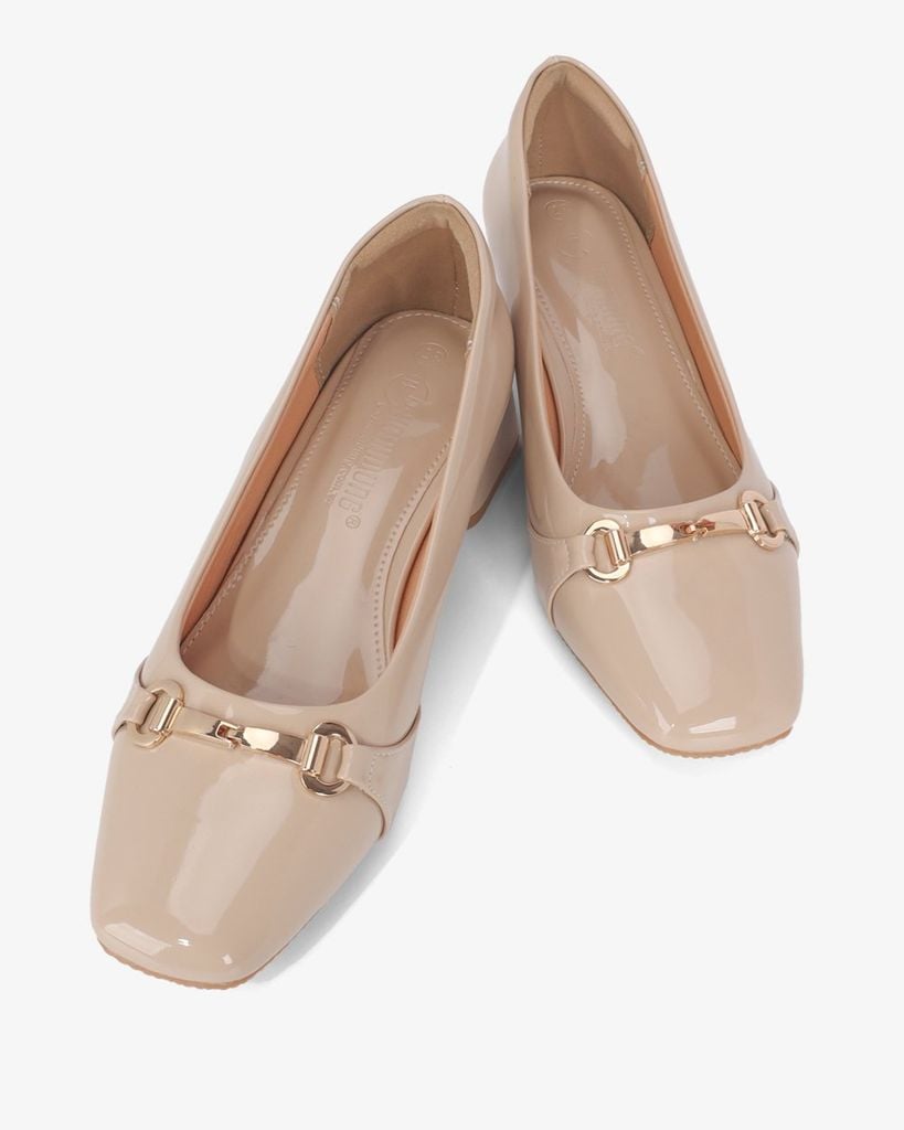 Giày Cao Gót Hạnh Dung Mũi Vuông Khóa Xích HD11144AV