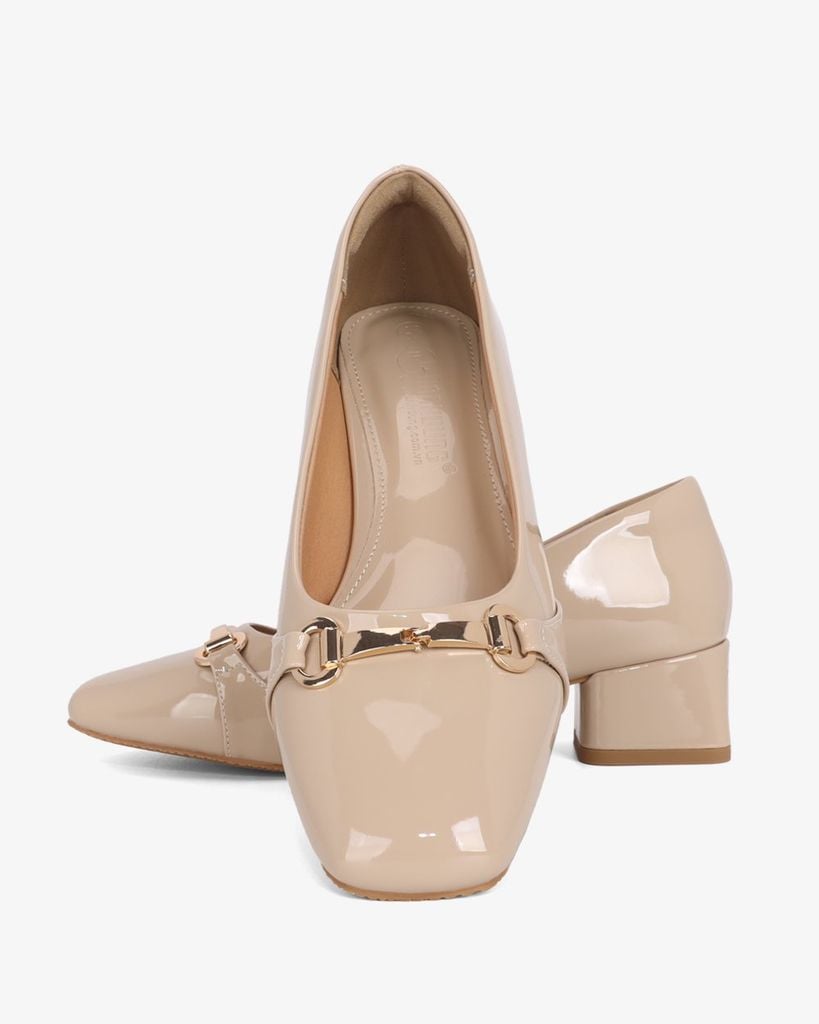 Giày Cao Gót Hạnh Dung Mũi Vuông Khóa Xích HD11144AV