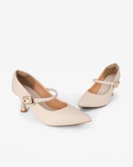 Giày Cao Gót Hạnh Dung  Cổ Tim Trơn Mũi Nhọn HD11145AV