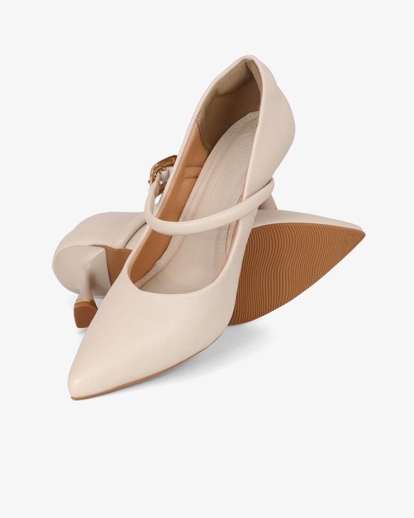 Giày Cao Gót Hạnh Dung  Cổ Tim Trơn Mũi Nhọn HD11145AV