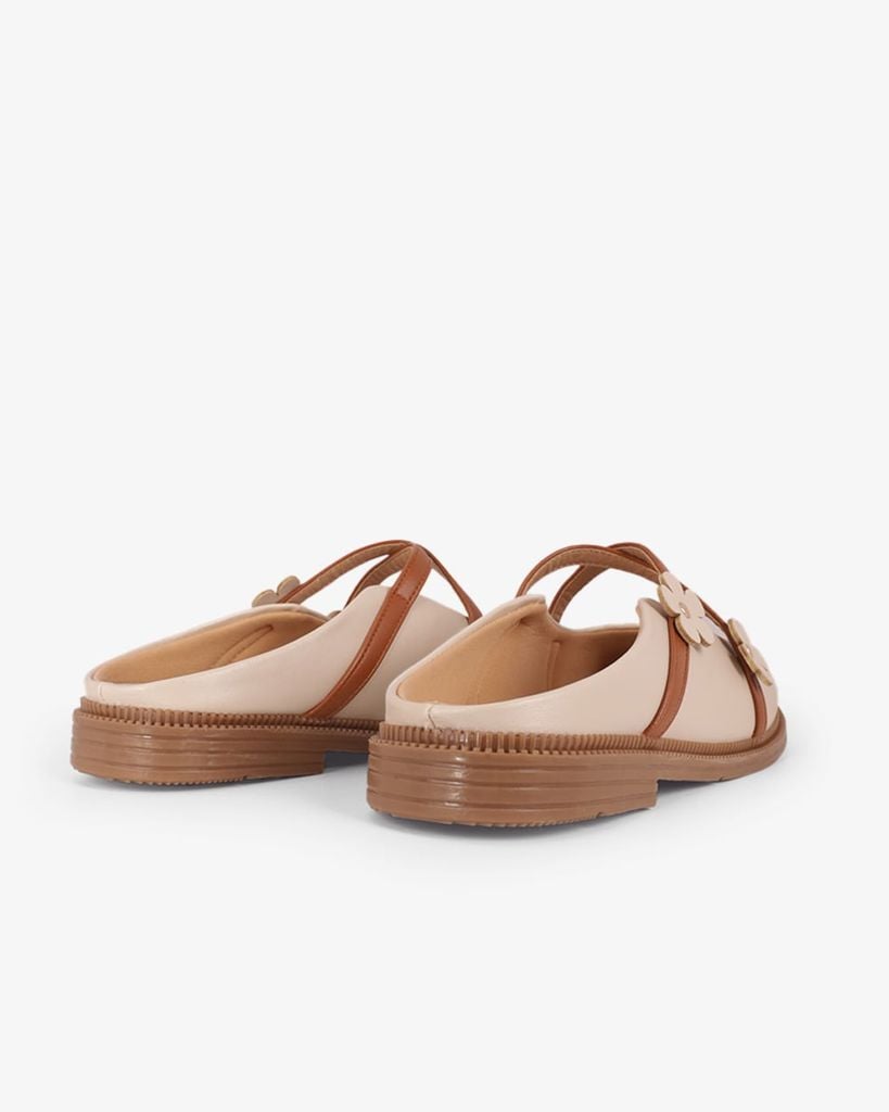 Dép Bít Mũi Hạnh Dung Quai Đan Chéo Đính Hoa HD11146AV