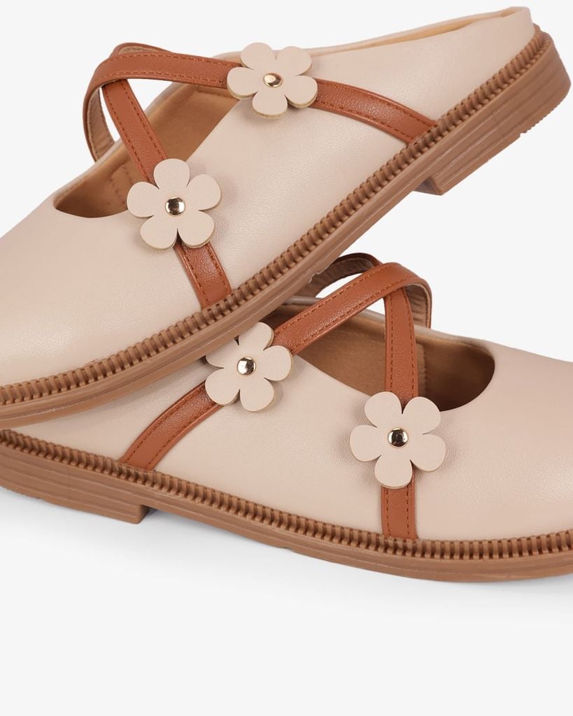 Dép Bít Mũi Hạnh Dung Quai Đan Chéo Đính Hoa HD11146AV