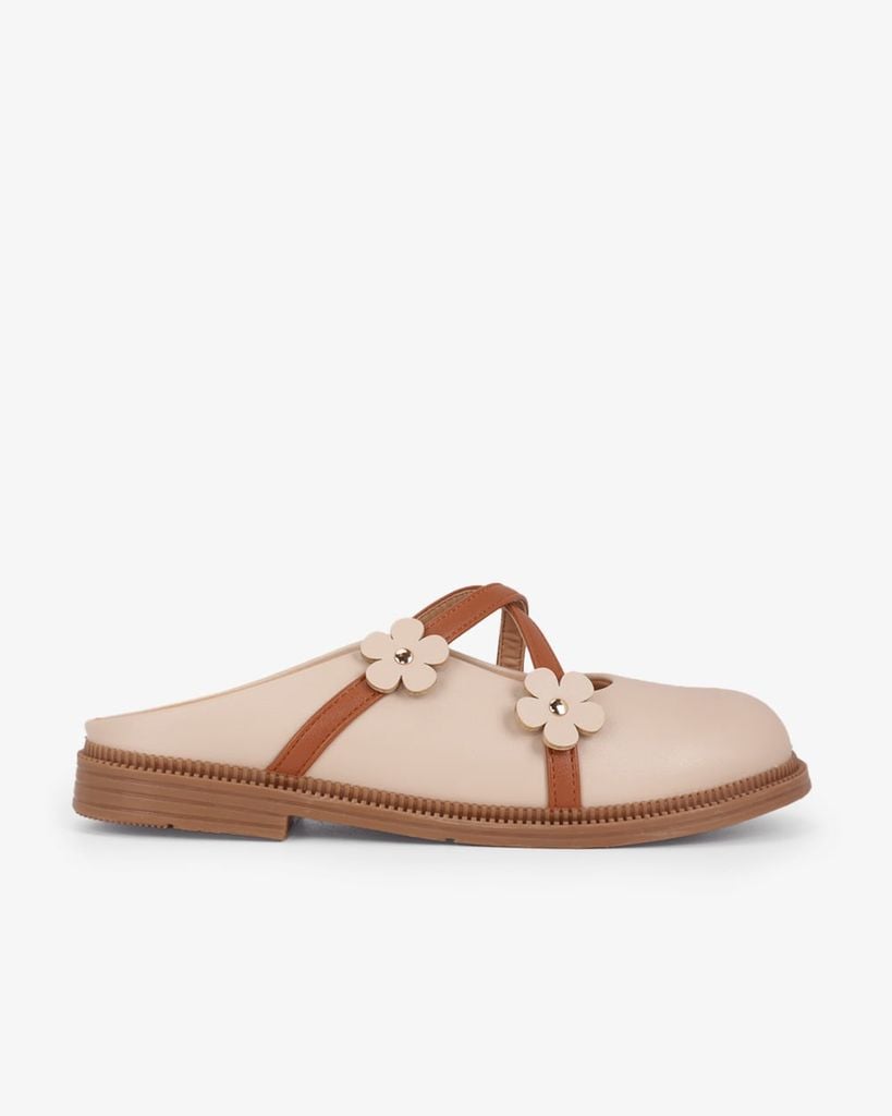 Dép Bít Mũi Hạnh Dung Quai Đan Chéo Đính Hoa HD11146AV