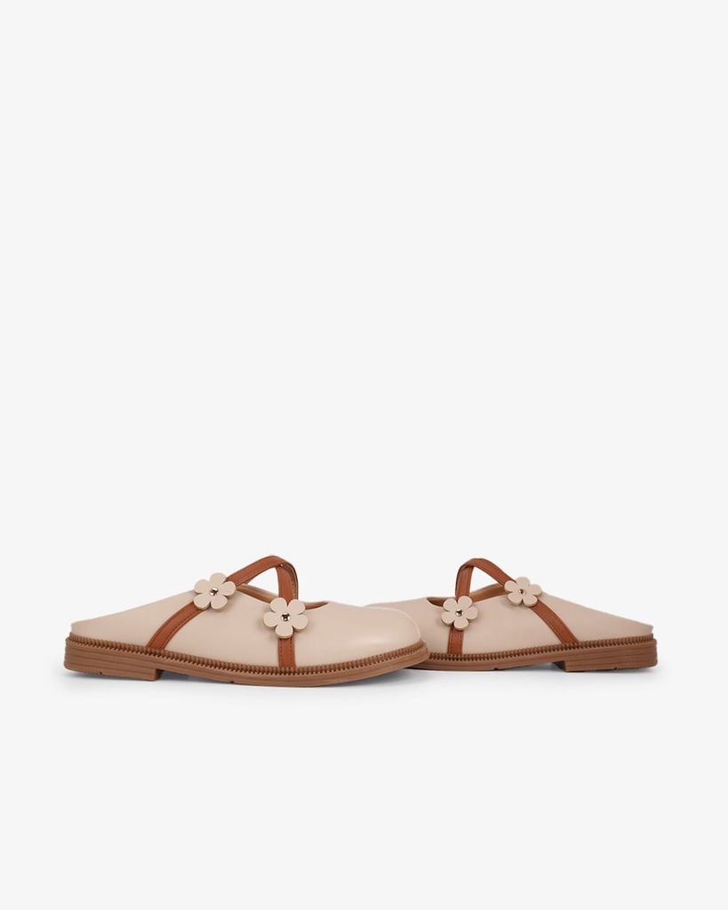 Dép Bít Mũi Hạnh Dung Quai Đan Chéo Đính Hoa HD11146AV