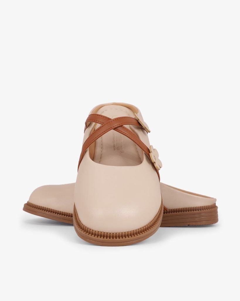 Dép Bít Mũi Hạnh Dung Quai Đan Chéo Đính Hoa HD11146AV