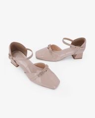 Giày Sandal Cao Gót Hạnh Dung Quai Đính Hoa Ánh Kim HD11176AV