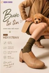 Giày Cao Gót Hạnh Dung Da Phối Thun HD11178AV