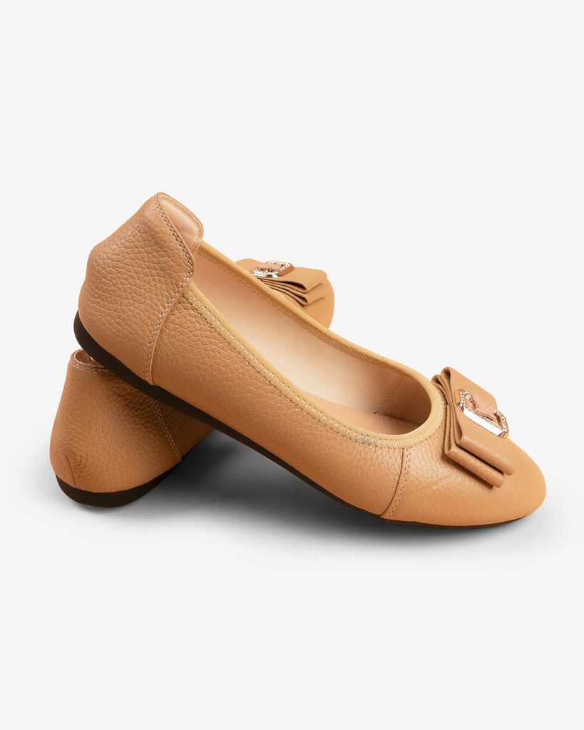 Giày Búp Bê Hạnh Dung Nơ Đôi Phối Khóa HD1131AV