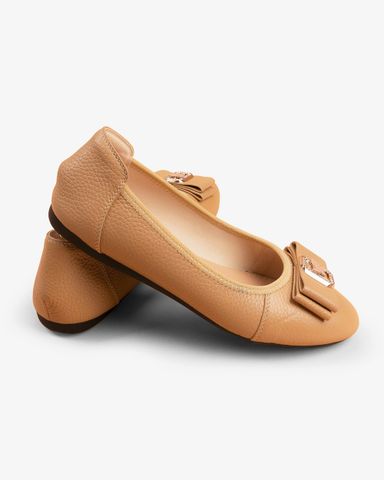 Giày Búp Bê Hạnh Dung Nơ Đôi Phối Khóa HD1131AV