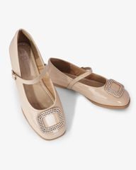 Giày Búp Bê Hạnh Dung Khóa Vuông Xoàn HD1141AV