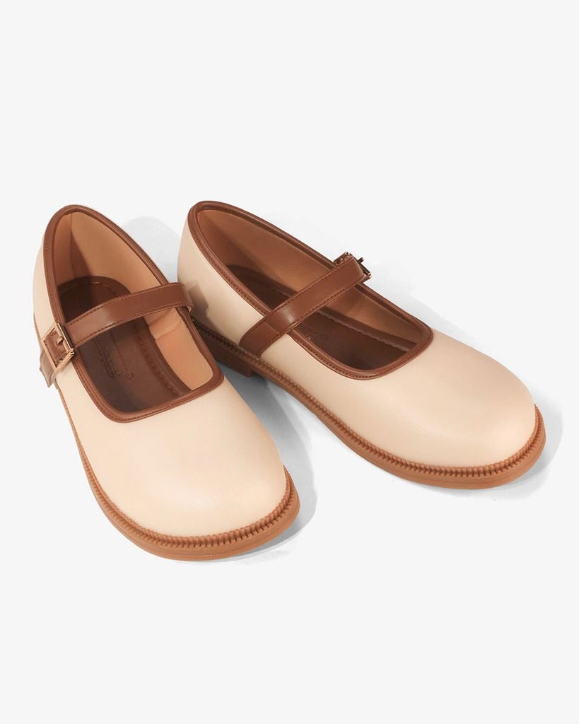 Giày Búp Bê Hạnh Dung Trơn Khóa Nịt HD1144AV